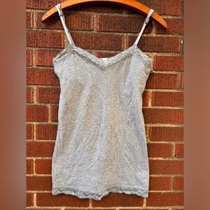 Vintage lined baby doll lace cami grey